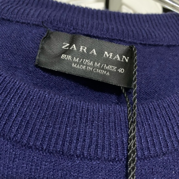 Zara Man black/blue NWT crew neck - Picture 5 of 7
